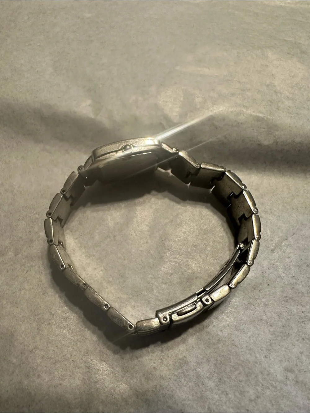 Collezio Silver-Tone Square Quartz Watch | Crystal Accent Bezel | Japan Movement